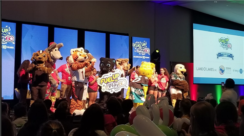 NFL mascots at Fuel Up to Play Summit 